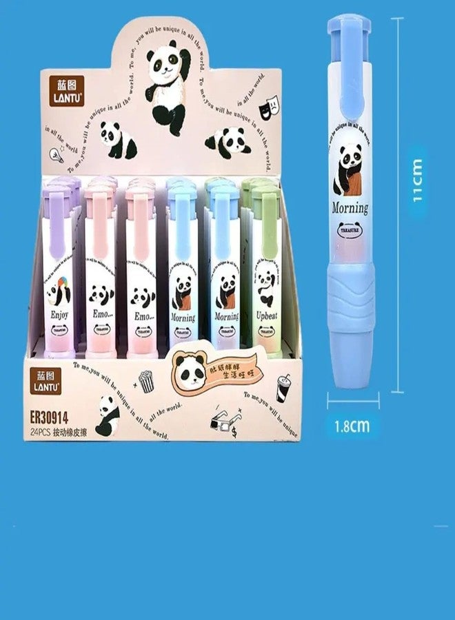 VTL Cute Retractable Pencil Erasers for Kids - Smooth Erasing, No Dust, Bendable Soft Eraser Stick, Easy Grip Holder - School & Office Use - Random Designs (Pack of 4) - Image 5